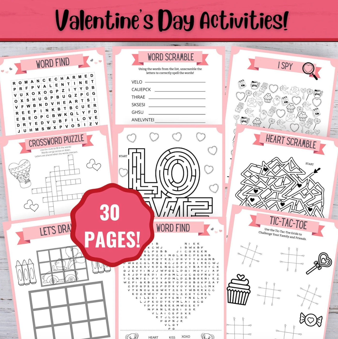 Freebie - Valentine's Day Activity Pages